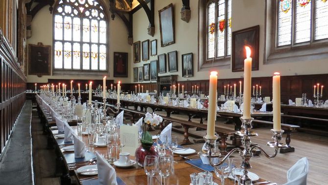 Wadham College Hall (photo courtesy of Wadham College) 