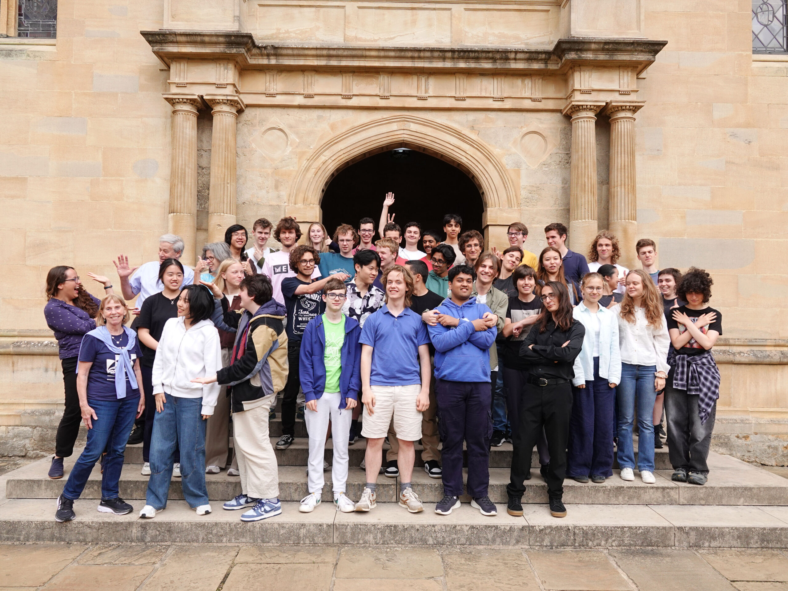 Group photo of PROMYS Europe students and staff at Wadham College