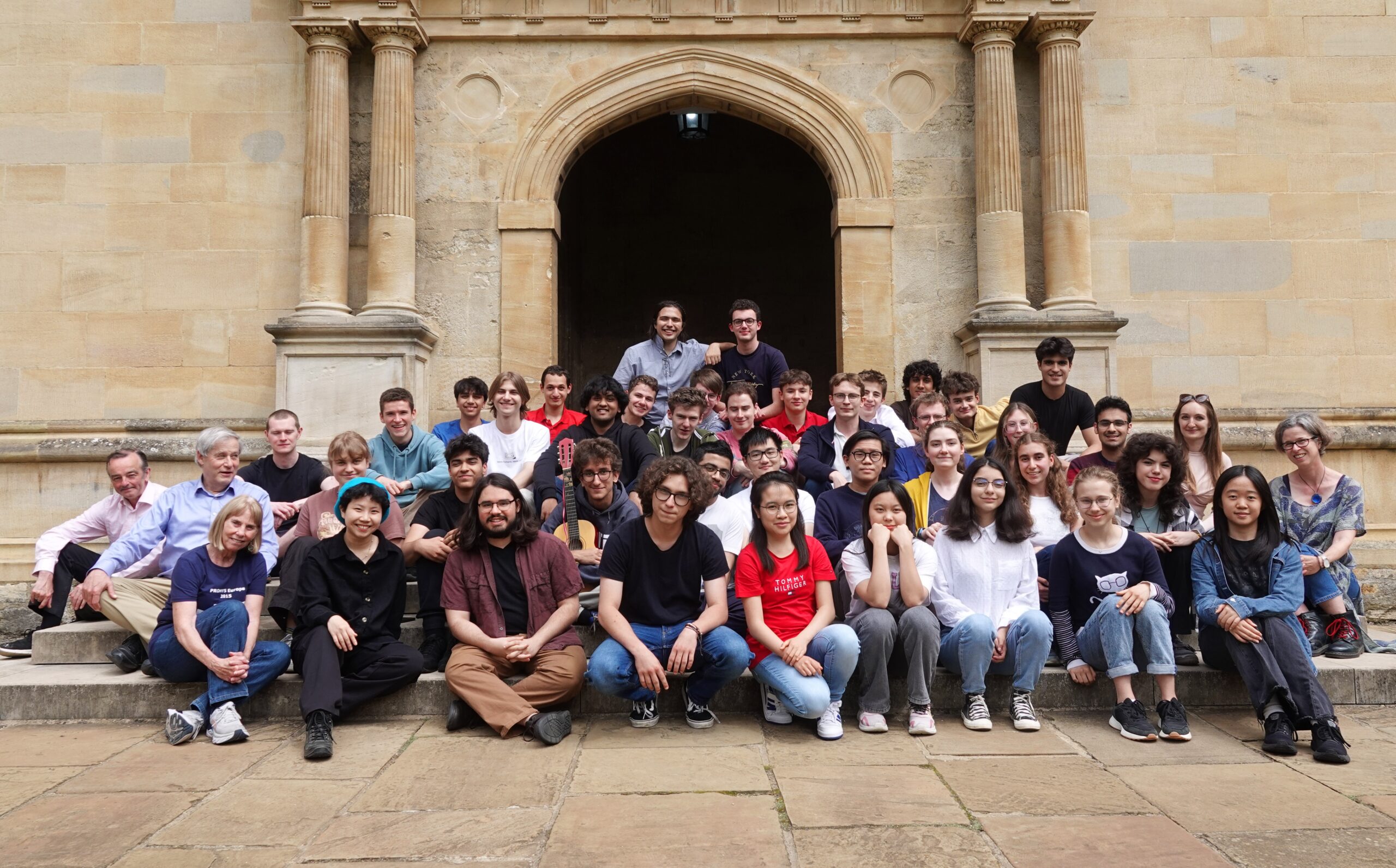 Group photo of PROMYS Europe students and staff at Wadham College