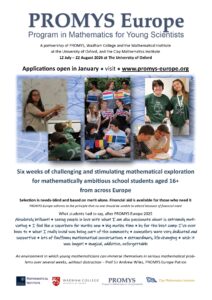 PROMYS Europe Leaflet 2026. Click here to download.