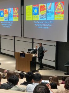 Simon Singh giving the Annual Vicky Neale Public Lecture 2025
